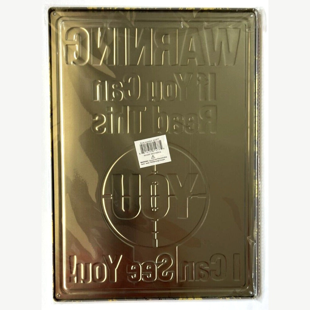 Warning If You Can Read This I Can See You Vintage Novelty Sign 16" x 12.5" Home & Garden:Home Décor:Plaques & Signs Style Your Walls